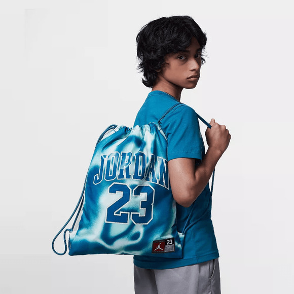 Jordan Drawstring Jersey Unisex Gym Sack Air Jumpman Blue White 9A0757 U1R - Picture 13 of 14